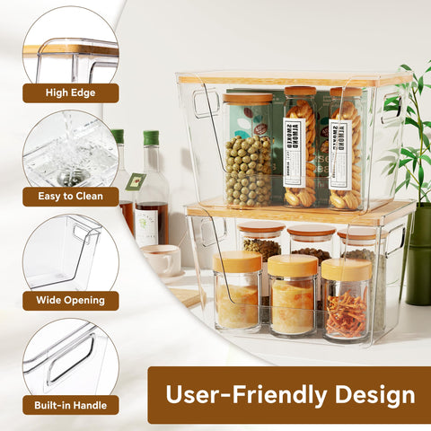 Criusia clear bin keeps potatoes and onions organized at a glance.