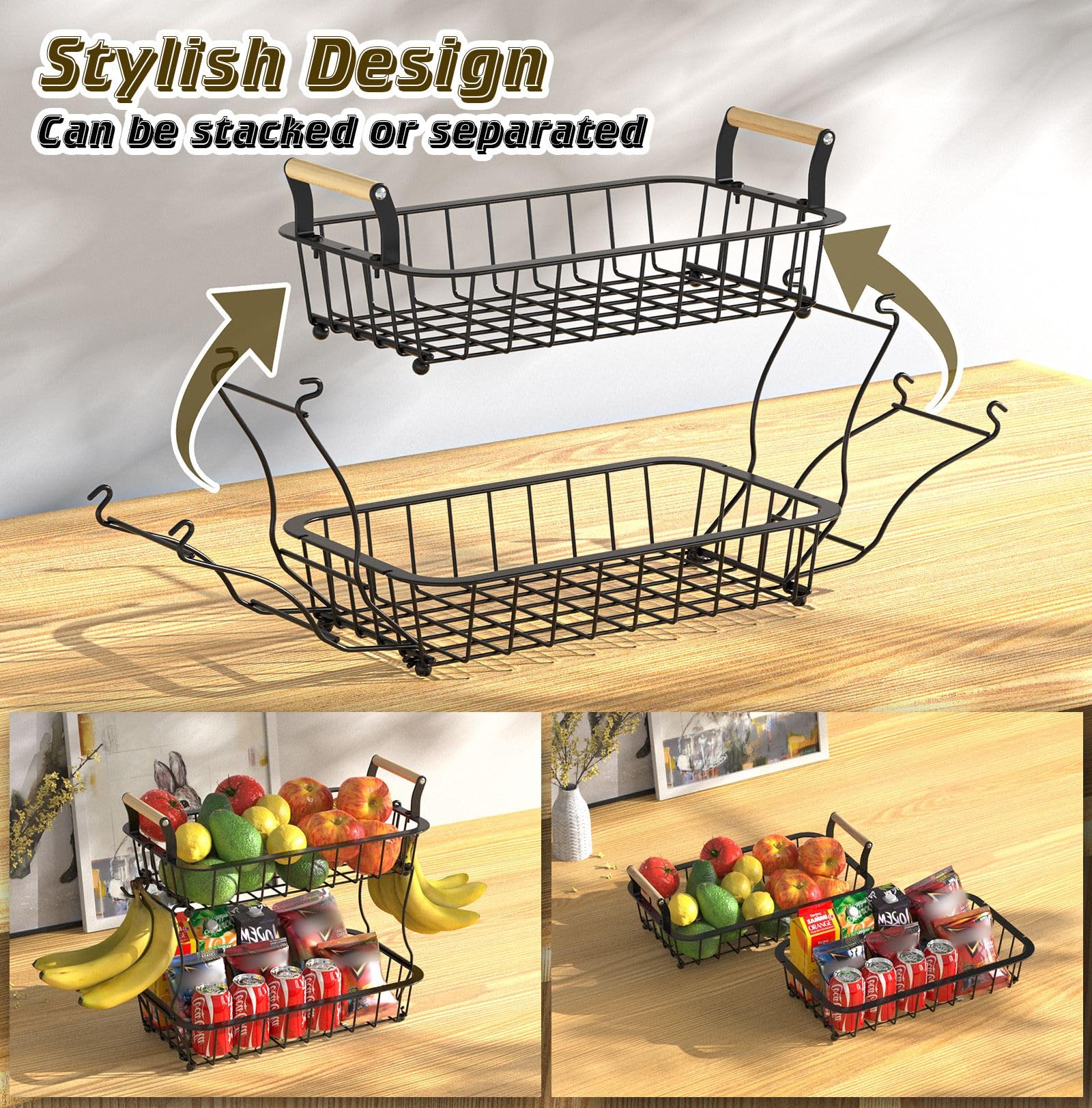 Crixny wooden handle adds portability and easy carrying to any room.