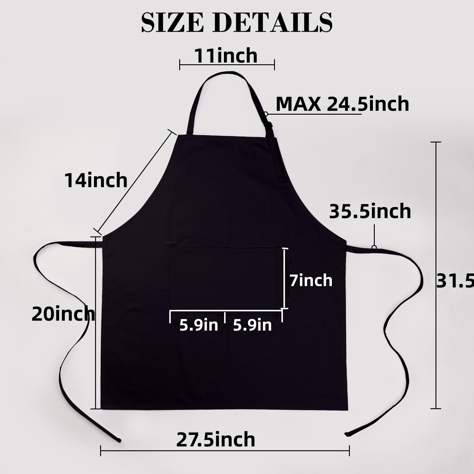 CRJHNS adjustable-length apron offering flexible fit for various outfits