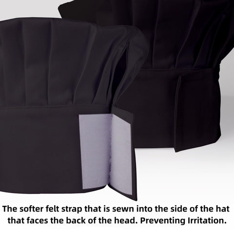 CRJHNS chef apron and hat set back view with adjustable hat fit