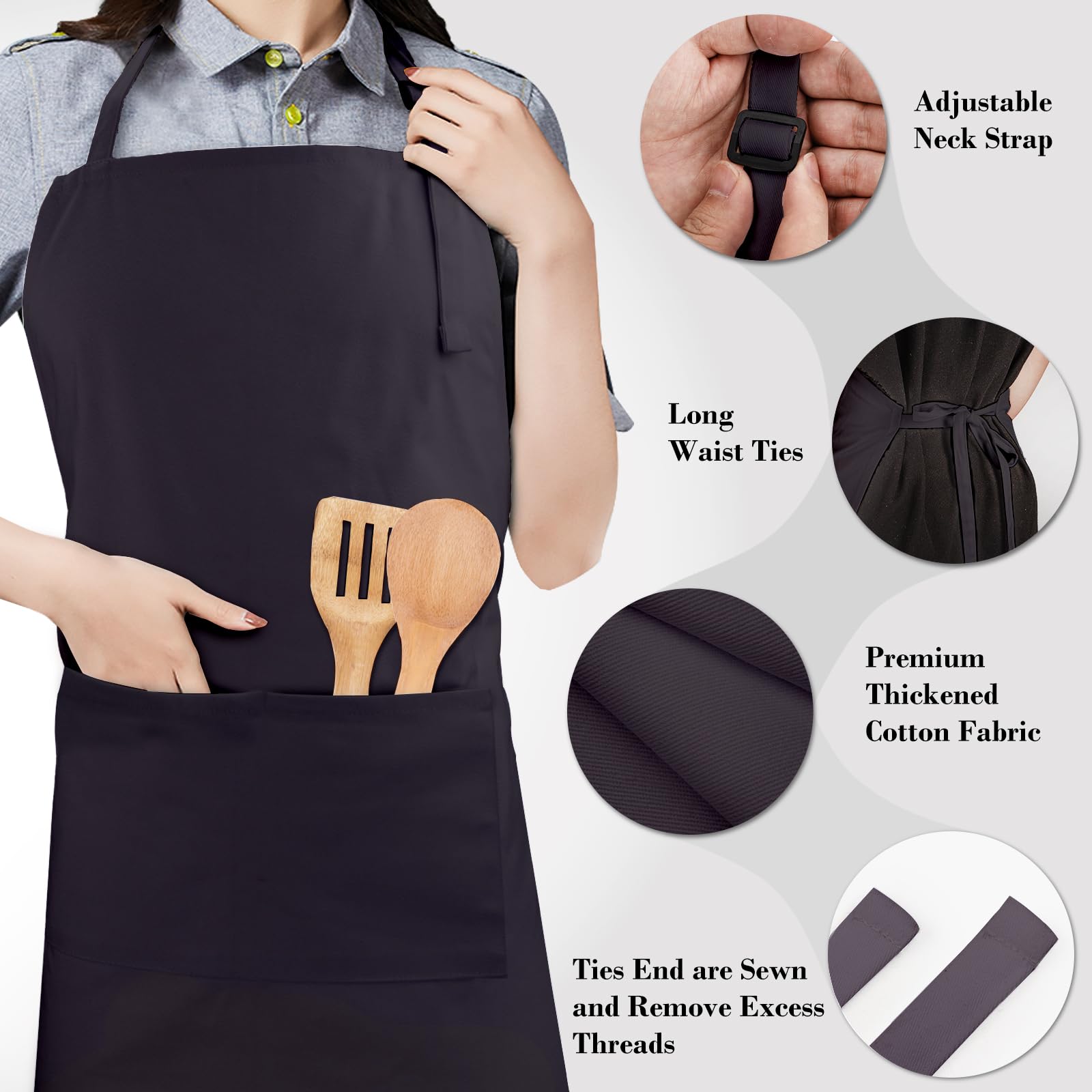 CRJHNS chef apron with two large pockets for essentials
