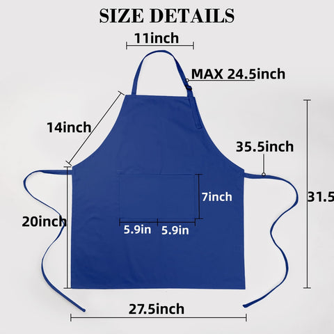 CRJHNS embroidery-ready blue apron for personalized gifts