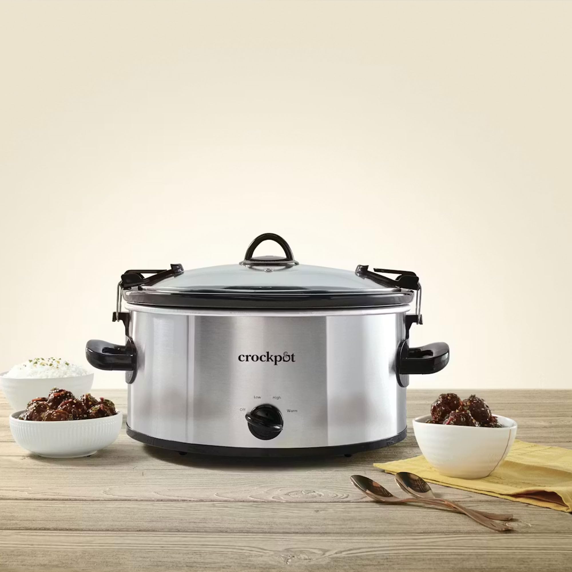 Crock-Pot Cook N Carry 6-quart oval with sturdy handles for easy transport.
