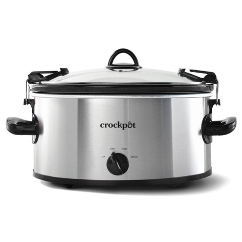 Crock-Pot Cook N Carry 6-quart oval with lid on, ideal for portable meals.