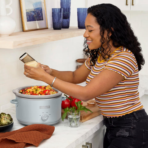 Crock-Pot Design Series control panel highlights easy three-setting operation for flexible cooking.