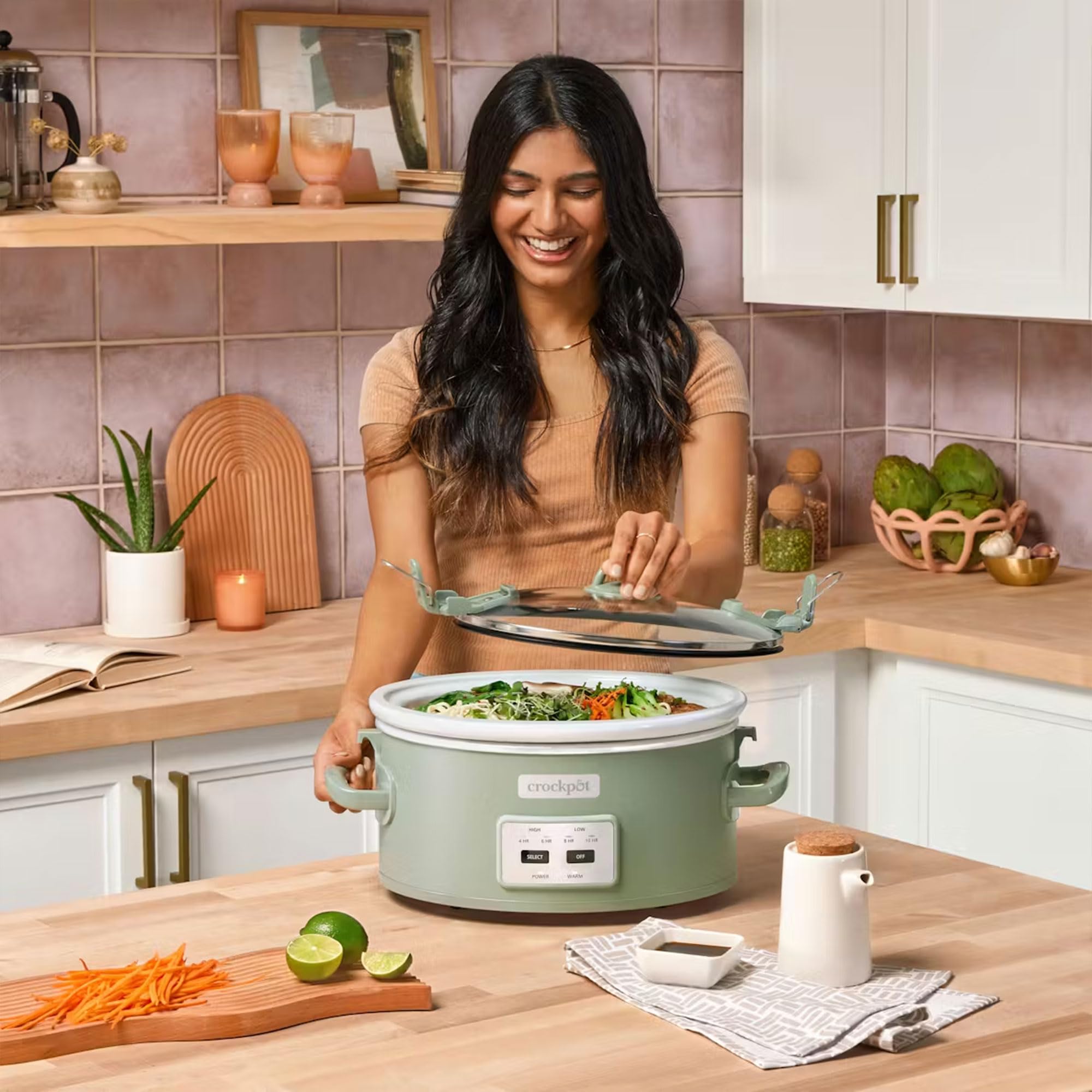 Crock-Pot Moonshine Green design adds modern-vintage style to countertops.