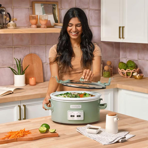 Crock-Pot Moonshine Green design adds modern-vintage style to countertops.