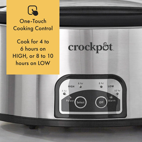 Crock-Pot programmable timer dial demonstrates flexible cooking options.