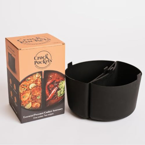 CrockPockets 6qt silicone dividers in an Instant Pot enabling dual-cook meals and versatility