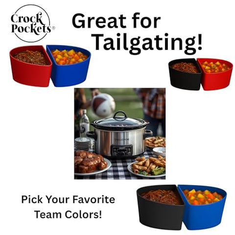 CrockPockets 6Qt divider set shown with two compartments for variety meals.