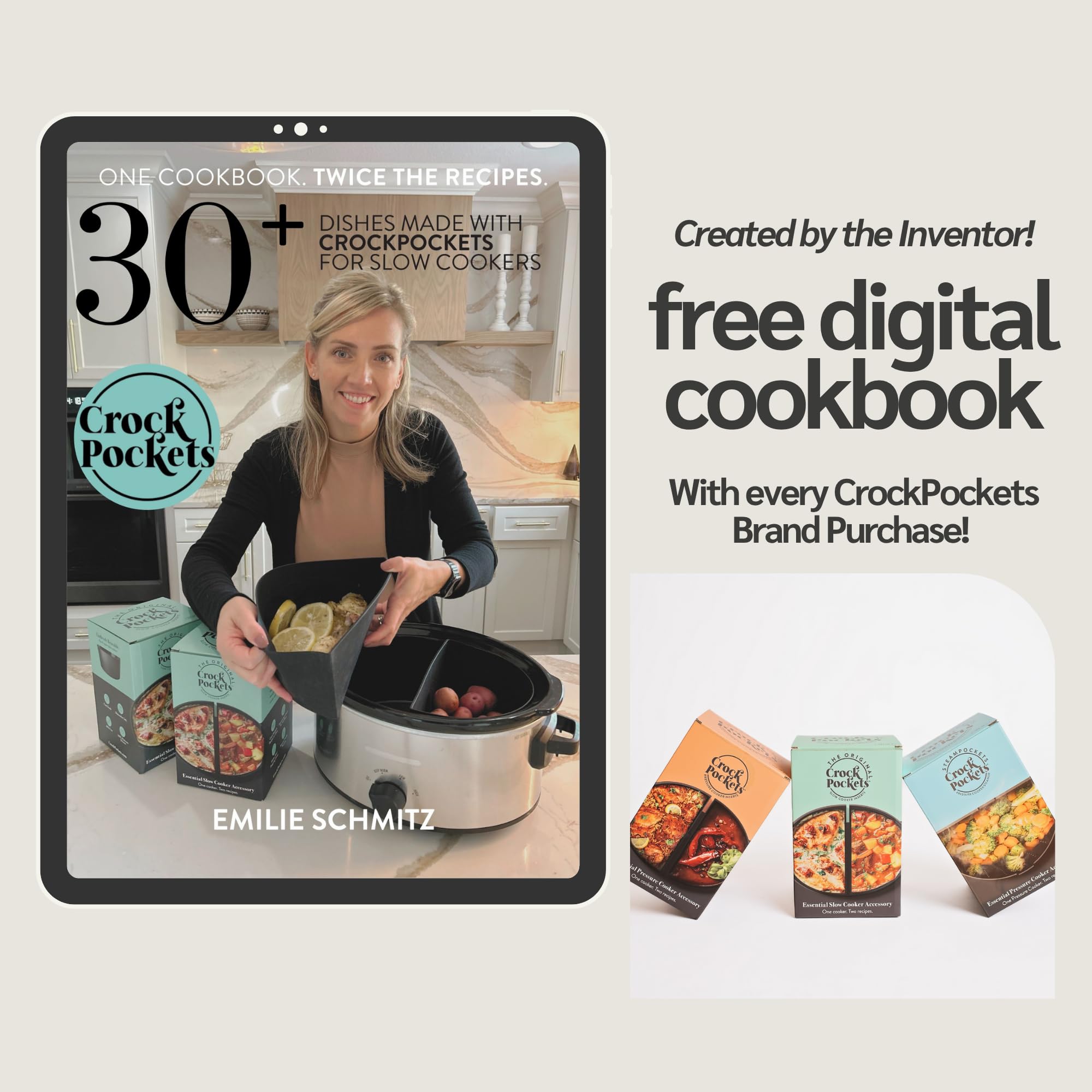 CrockPockets leak-resistant design prevents spills during slow cooking
