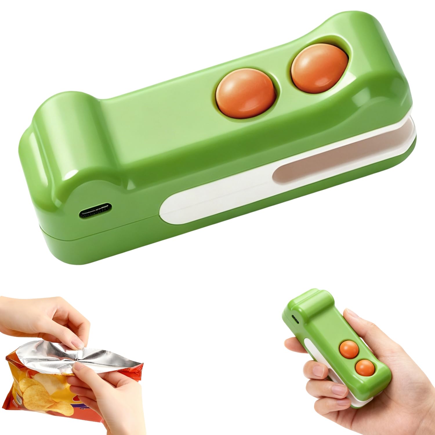 Crocodile 2-in-1 Mini Bag Sealer with Cutter, compact tool ready for quick sealing.
