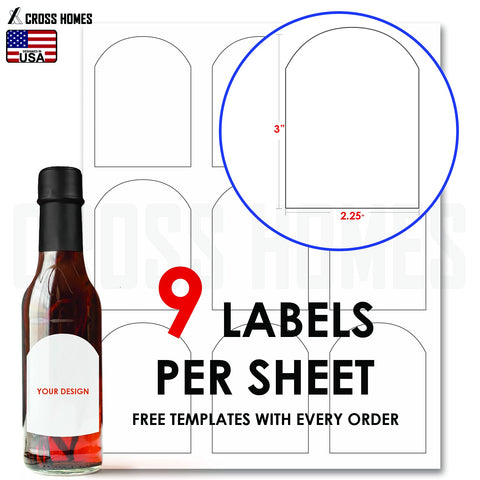 Cross blank labels for 5oz bottles for custom branding.