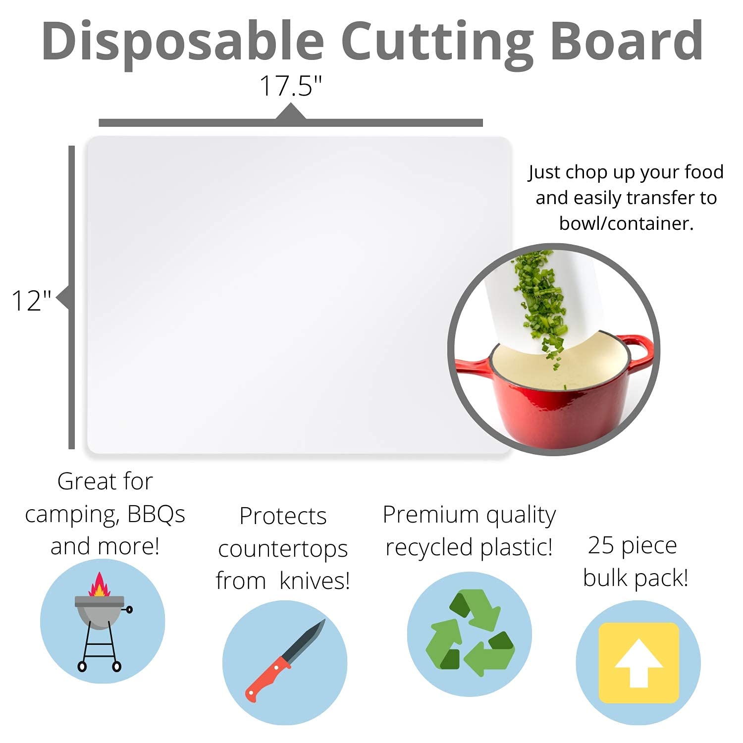 Crown Display recyclable plastic cutting board close up showing material quality