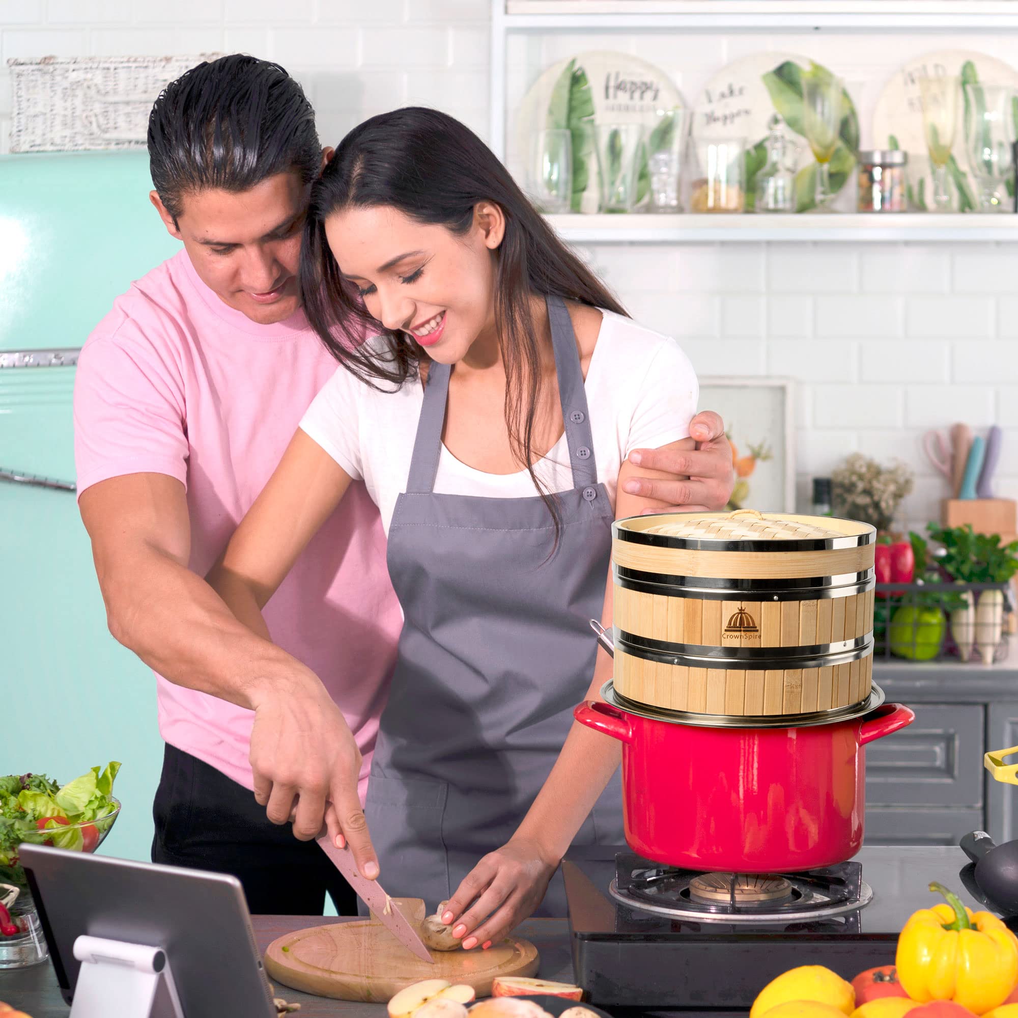 CrownSpire silicone pads protect surfaces while steaming ingredients without sticking.