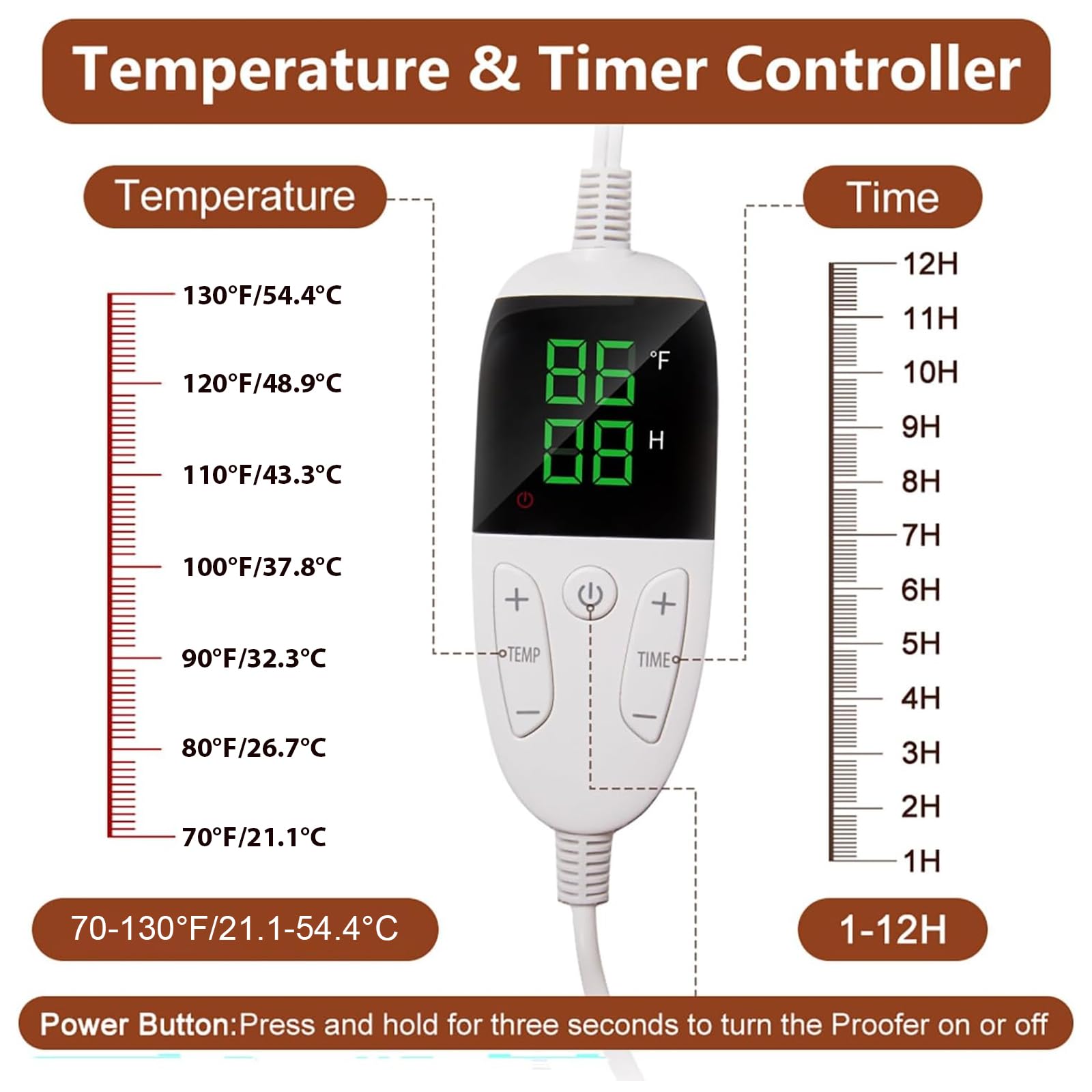 CrsaSwivo bread proofing box 12-hour timer supports flexible proofing schedules.