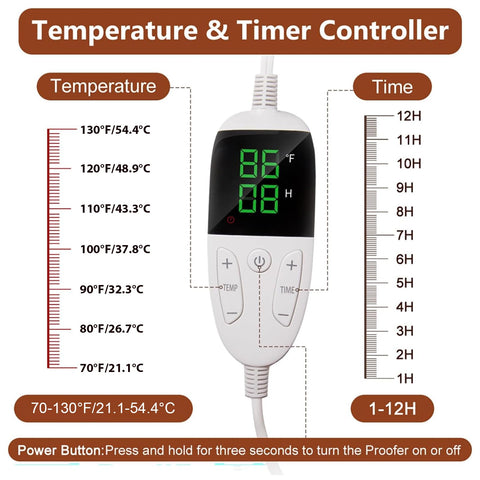 CrsaSwivo bread proofing box 12-hour timer supports flexible proofing schedules.