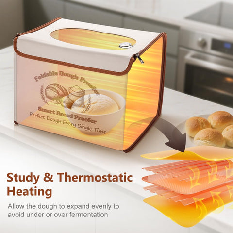 CrsaSwivo bread proofing box viewing window lets you watch rise without disturbance.
