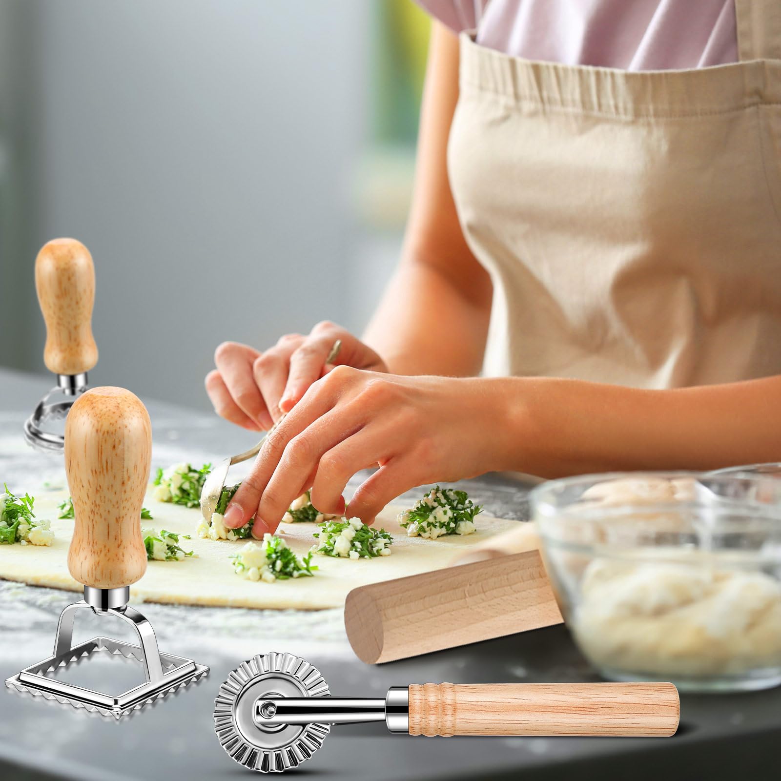 Crssbrohip circular cutter creates round ravioli shapes quickly