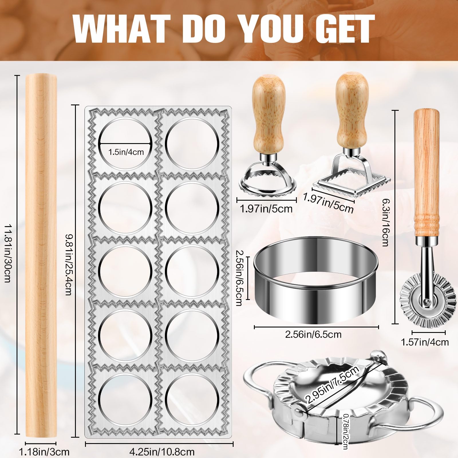 Crssbrohip ravioli wooden-handle maker offers comfortable grip