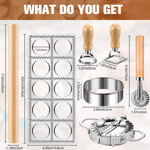 Crssbrohip ravioli wooden-handle maker offers comfortable grip