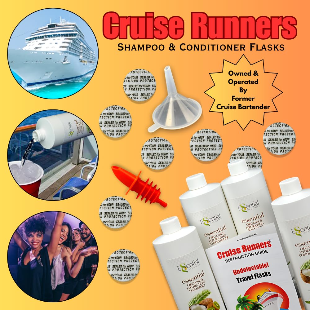 Cruise Runners conditioner flask cap close-up with secure lid for spill prevention.