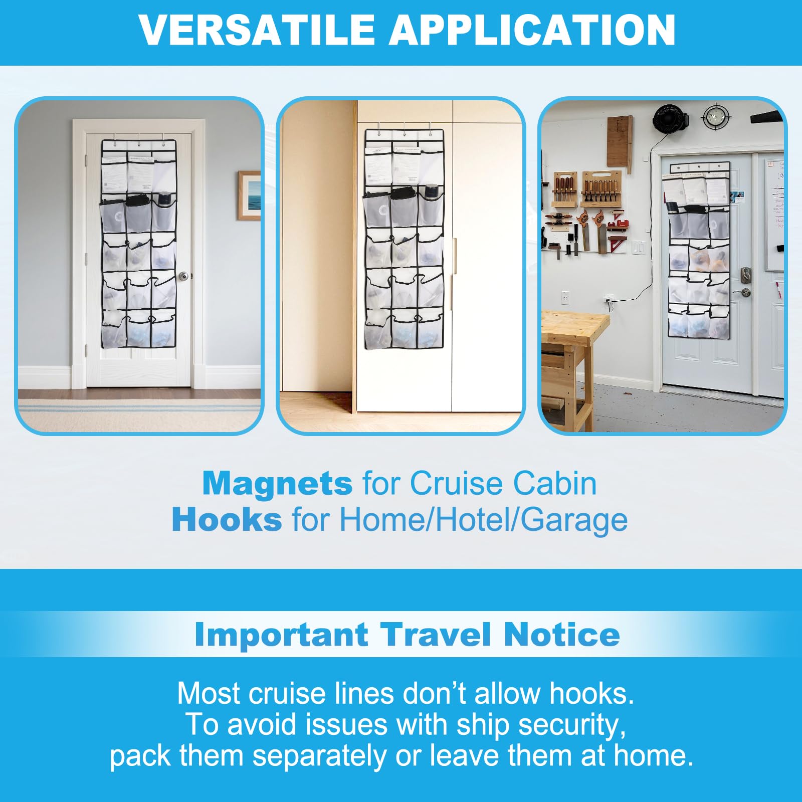 CruiSeaU flexible placement lets you reposition the organizer as needed.