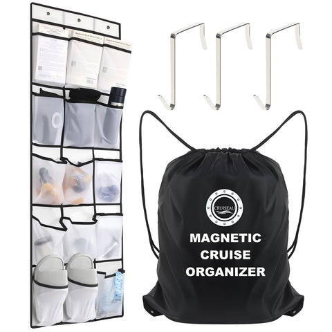 CruiSeaU Cruise Magnetic Door Organizer front view with 15 pockets for easy access.