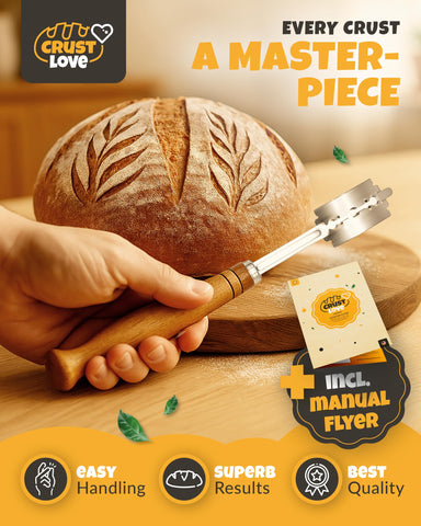 CRUSTLOVE curved bread lame for precise scoring on baguettes