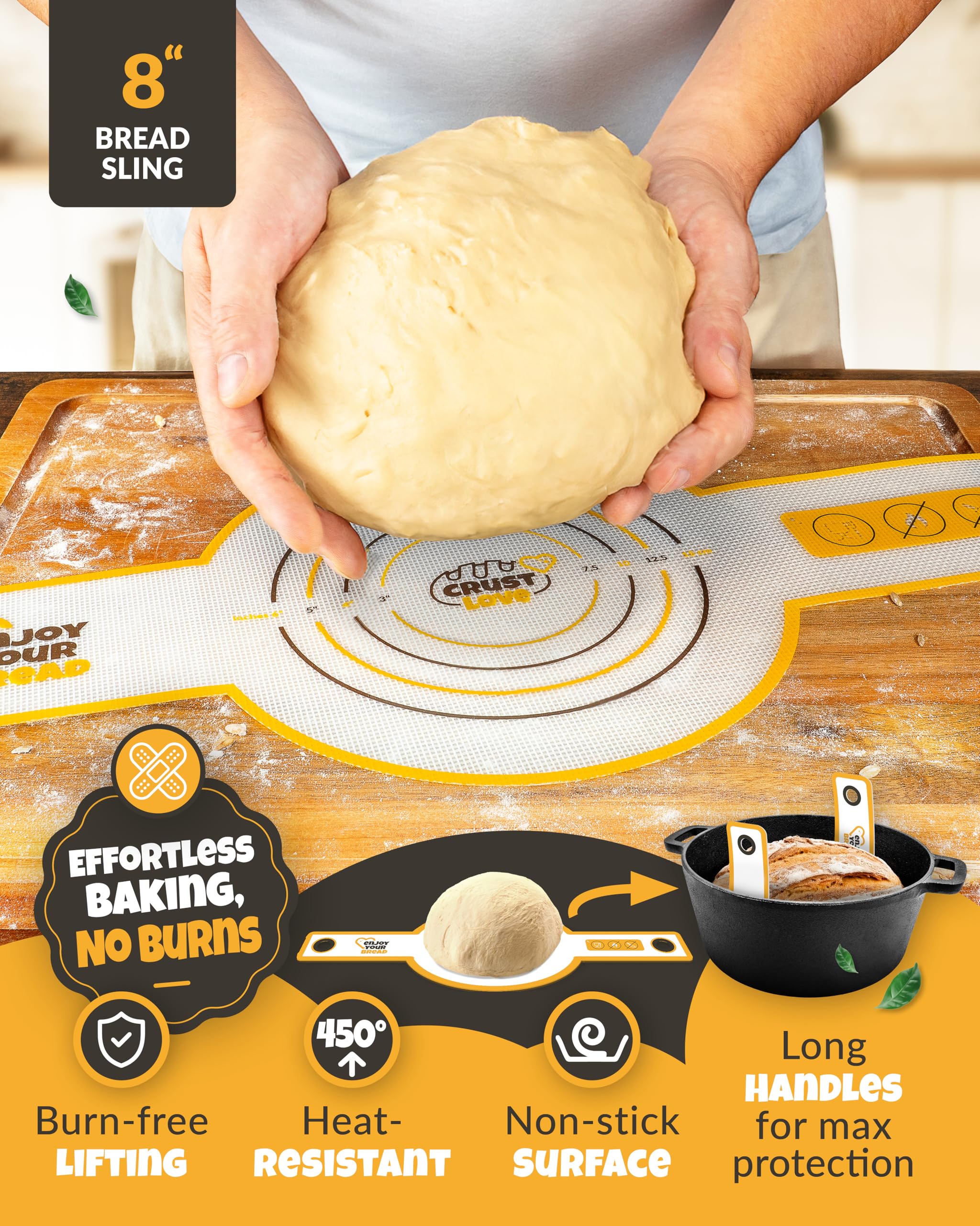 CRUSTLOVE Dough Whisk ensures smooth mixing for even hydration.