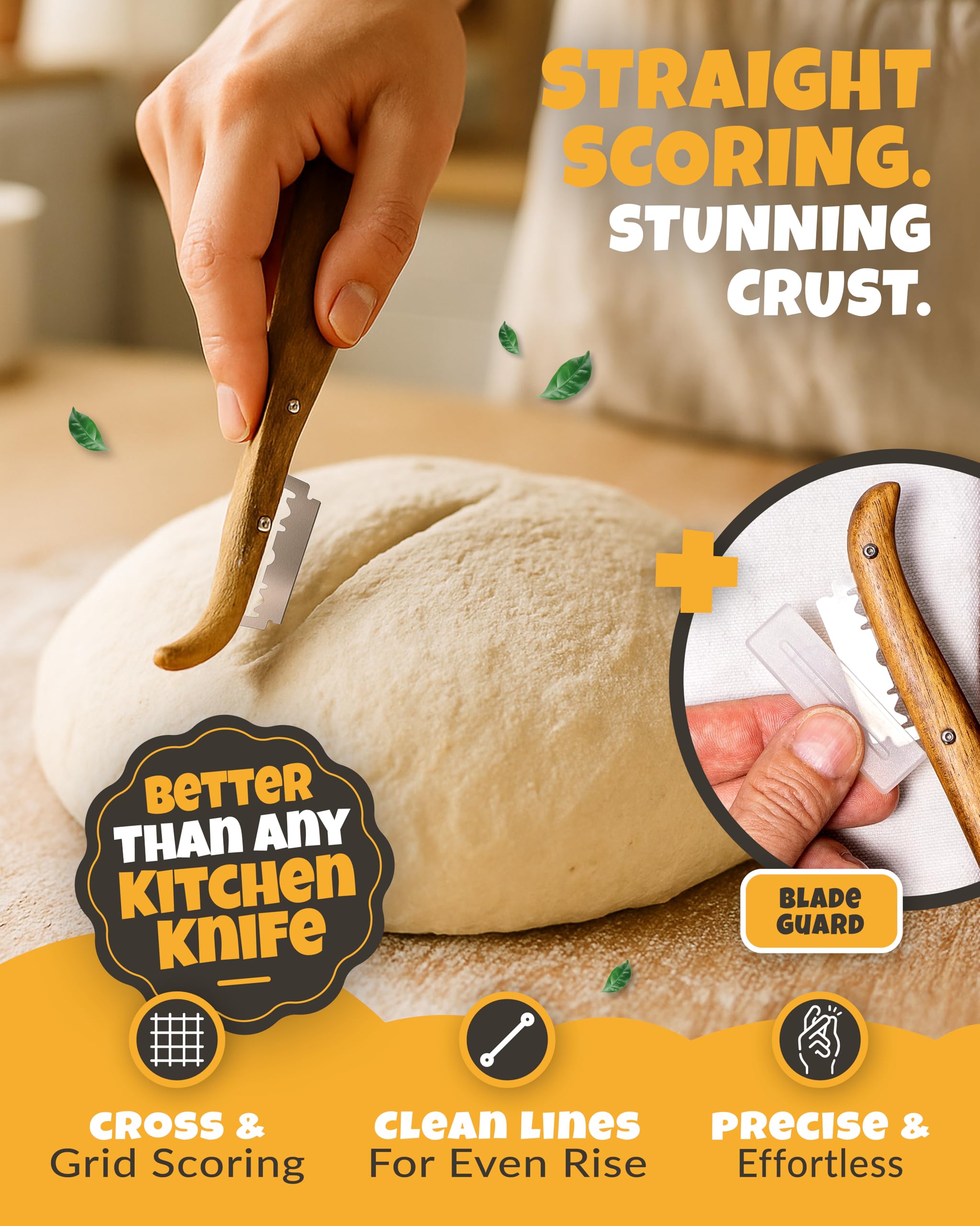CRUSTLOVE ergonomic bread scorer offering comfortable control