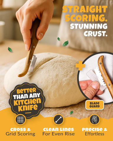 CRUSTLOVE ergonomic bread scorer offering comfortable control