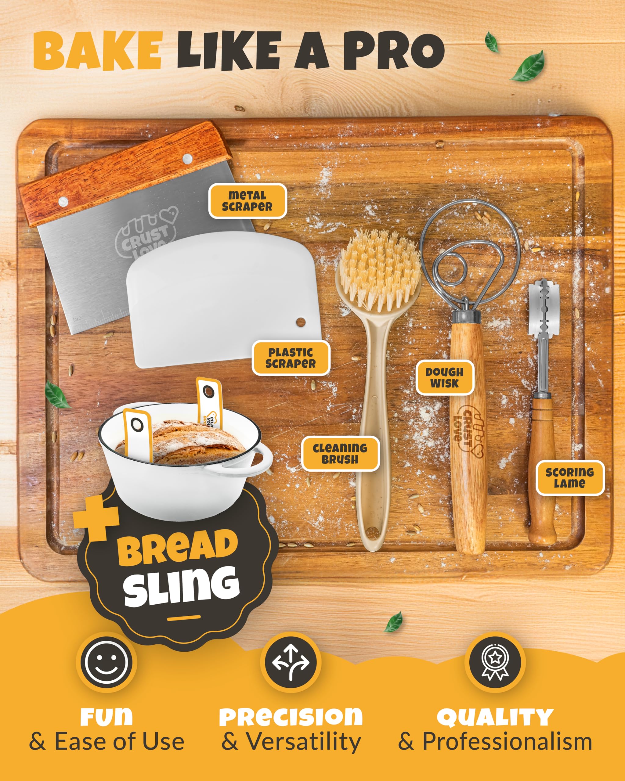 CRUSTLOVE Silicone sling for safe, easy handling of hot cookware.
