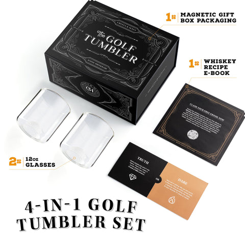 CRYSTA & MÅTT embedded golf-ball design—realistic base for a refined pour.