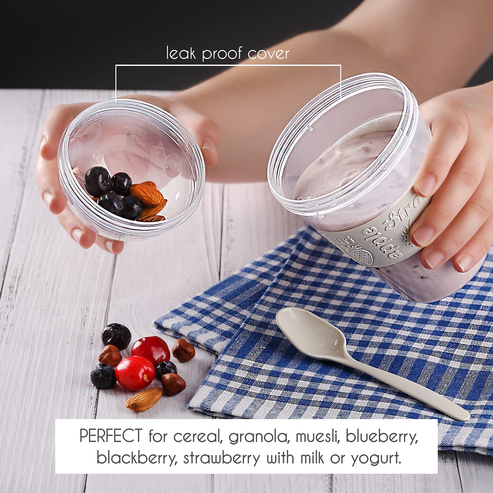 Crystalia colorful set of 4 keeps snacks fresh and organized.