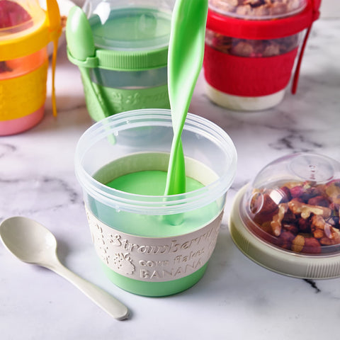 Crystalia colorful yogurt cups set keeps meals organized