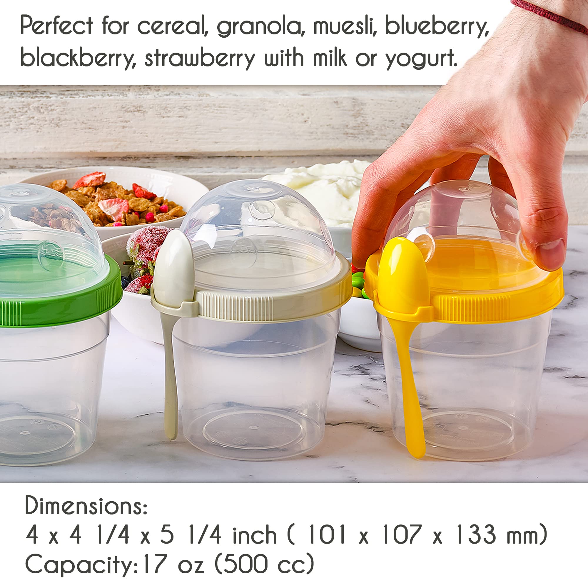 Crystalia dishwasher-safe yogurt cups preserve freshness between meals.