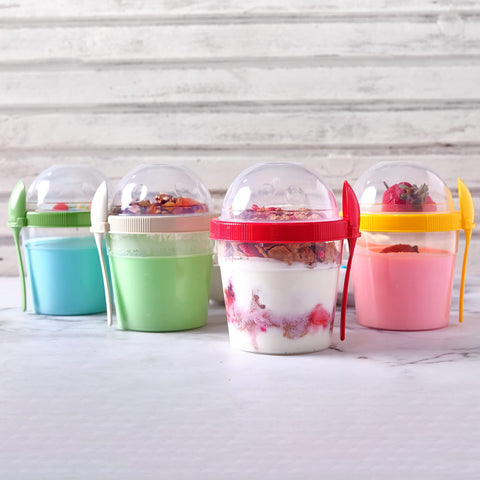 Crystalia leak-proof lids prevent spills during travel.