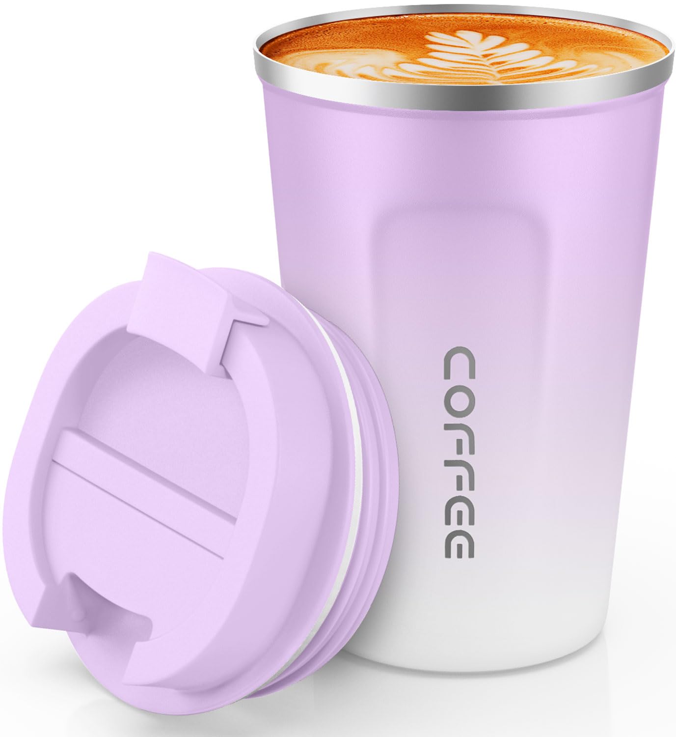 CS COSDDI 12oz tumbler front view, compact travel mug for on-the-go coffee