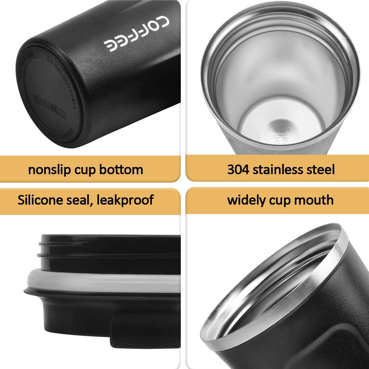 CS COSDDI tumbler lid close-up showing airtight seal for spill prevention.