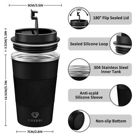 CS COSDDI tumbler lid open suggests spill-free sipping with airtight seal