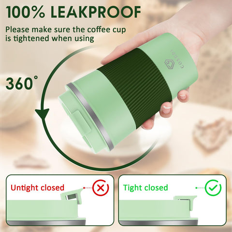 CS COSDDI 12oz tumbler lid open, easy access for quick refills and sipping.