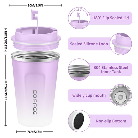 CS COSDDI 12oz tumbler lid open demonstrates easy pour and vented design