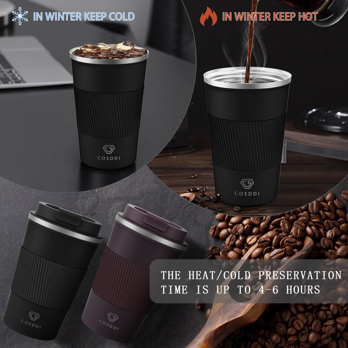 CS COSDDI travel mug design combines durability and everyday practicality
