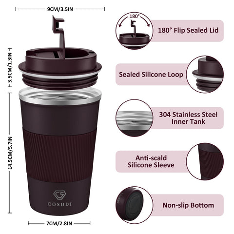 CS COSDDI vacuum insulated tumbler keeps beverages hot or cold for hours.