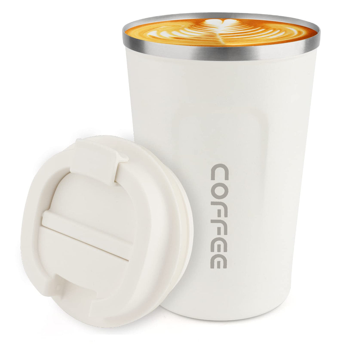 CS COSDDI 12oz white tumbler with sleek design for everyday portability.