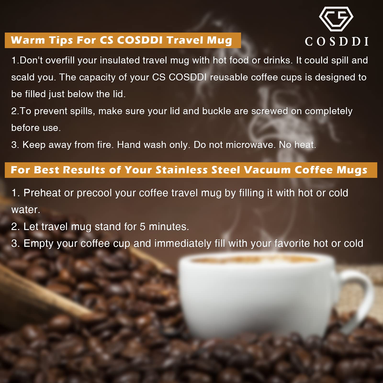 CS COSDDI car cup holder-friendly tumbler ready for the road