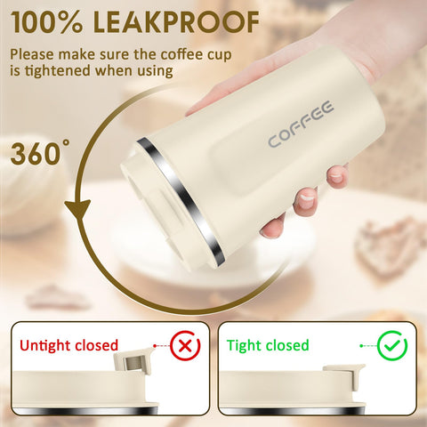 CS COSDDI coffee travel mug with lid for spill-free on-the-go
