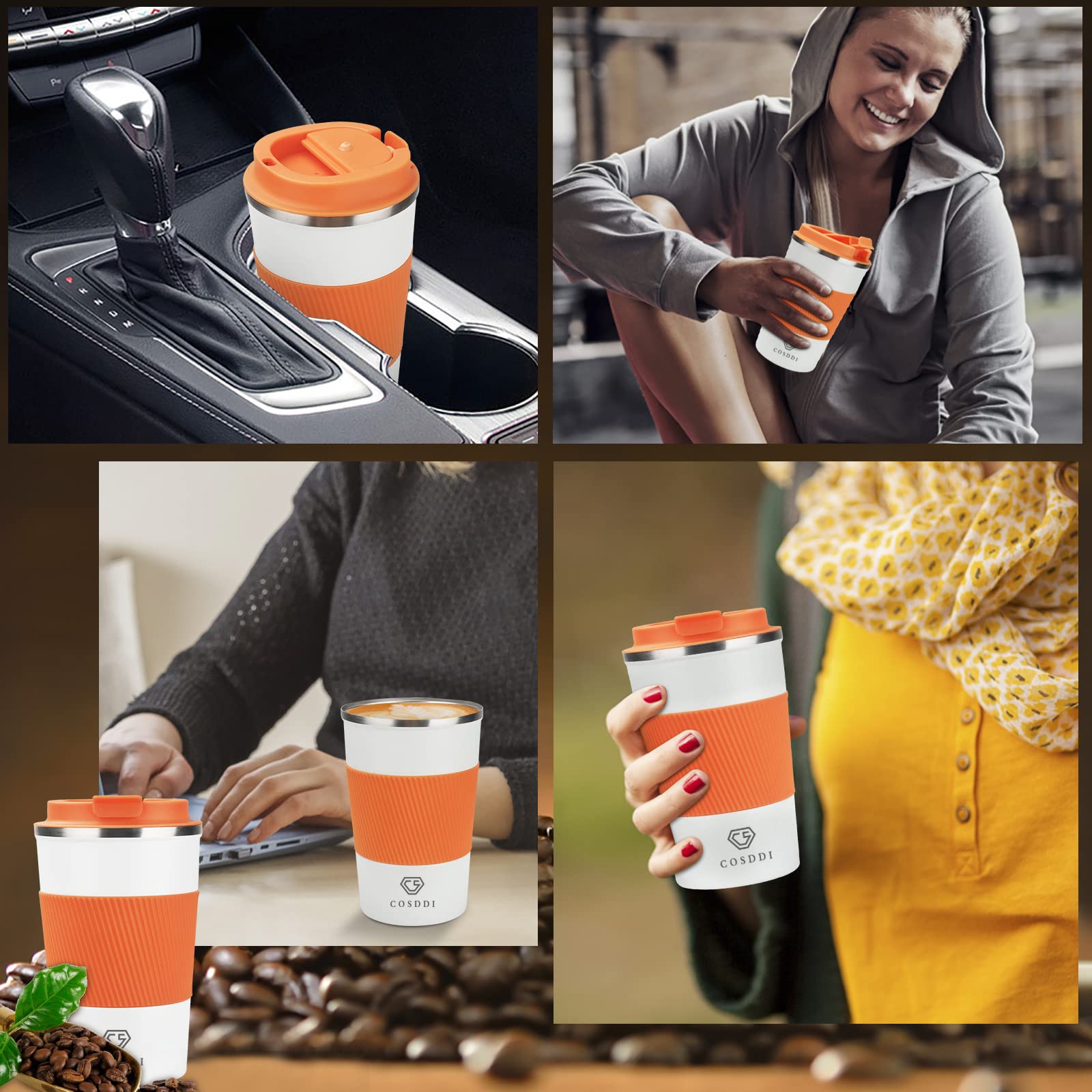 CS COSDDI orange tumbler ideal for indoor and outdoor use.