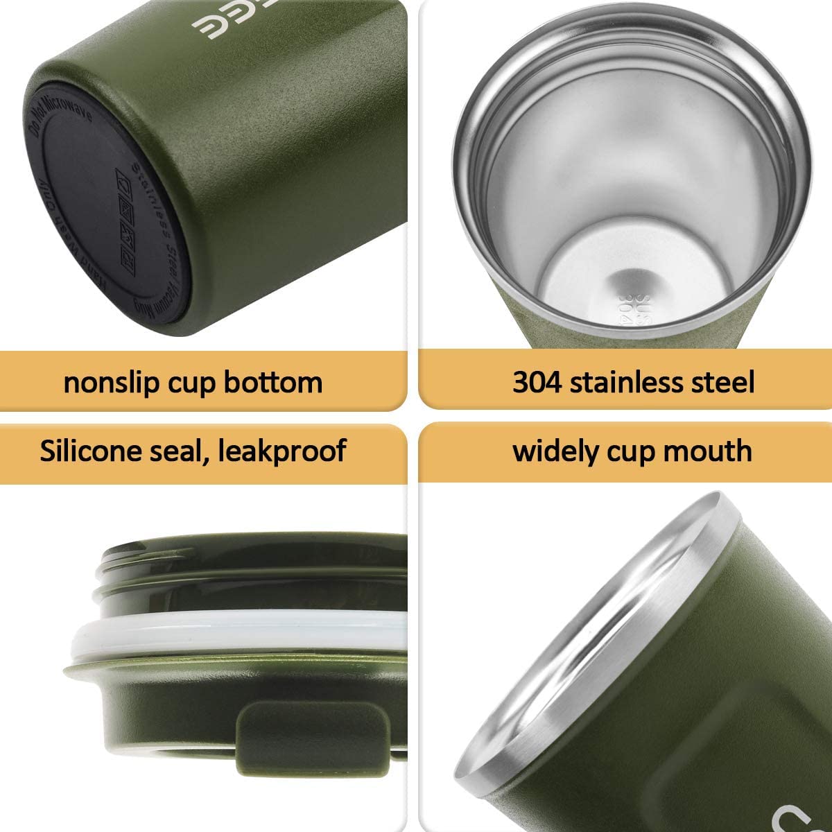 CS COSDDI vacuum insulated exterior showing durable green tumbler during travel